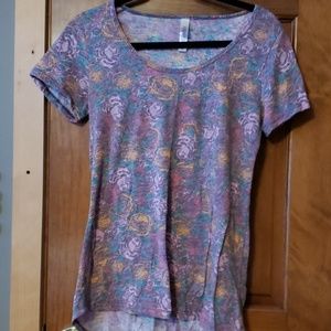 Lularoe classic tee light purple floral xxs